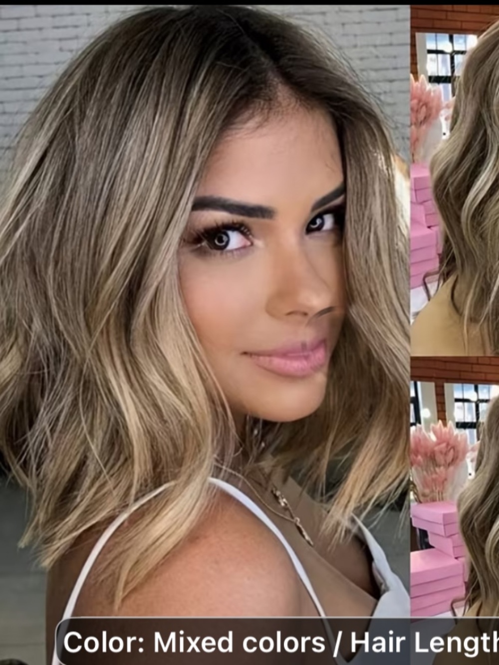 A 20-Inch, Density, Glueless Lace Front Wig Featuring Free Parting, Ash Blonde.